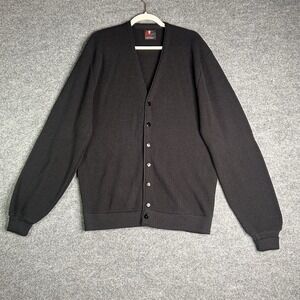 Vintage Arnold Palmer‎ By Robert Bruce Cardigan Mens Size XlT Black Acrylic
